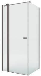 NEW TRENDY New Soleo Gunmetal Brushed cabină de duș 90x80 cm dreptunghiular gunmetal periat/sticlă transparentă K-4391-WP (K4391WP)