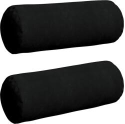 vidaXL Hengerpárnák 2 pcs Fekete Ø 25 x 70 cm Mikroszálas Szövet 42014343 (42014343)