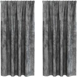 vidaXL Bársonyfüggönyök függönyökkel 2 pcs Szürke 175 x 140 cm Bársony 4107689 (4107689)