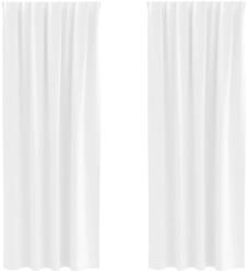 vidaXL Fekete Függöny Gyűrűkkel 2 pcs Fényes fehér 260 x 140 cm 4107497 (4107497)