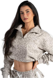 NEBBIA Half-Zip Leopard Sweatshirt Primal női pulóver XS / bézs