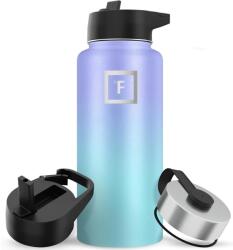 Iron °flask rozsdamentes acél palack, 3 kupak, 24 óra hidegen / 12 óra melegen tartás, szigetelt, kék/lila, BPA-mentes, 950 ml (RMX-A078-01-AE1US)