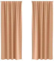 vidaXL Fekete Függöny Gyűrűkkel 2 pcs Világos Barna 260 x 140 cm 4107482 (4107482)