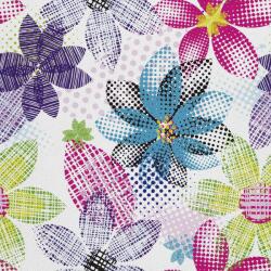 Heko Panels Textil anyag, Virágok élénk színekben, Poliészter 100%, 210g/pm, Méret: 100cm x 155cm, DX867 (DX867)