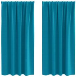 vidaXL Fekete Függöny Gyűrűkkel 2 pcs Türkiz 175 x 140 cm Poliészter 4107529 (4107529)