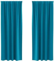 vidaXL Fekete Függöny Gyűrűkkel 2 pcs Türkiz 245 x 140 cm Poliészter 4107531 (4107531)