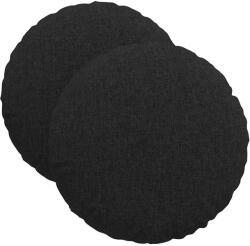 vidaXL Ülőpárnák 2 pcs Fekete Ø40 x 13 cm szövet 42014122 (42014122)