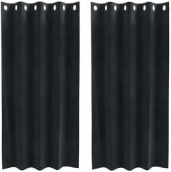 vidaXL Sötétítő függönyök 2 pcs Fekete 140 x 175 cm Bársony 4107164 (4107164)