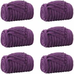 vidaXL Takarók 6 pcs Lila 240 x 220 cm Gyapjú (42016903)