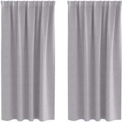 vidaXL Fekete Függöny Gyűrűkkel 2 pcs Fém Szürke 175 x 140 cm 4107469 (4107469)
