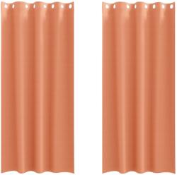 vidaXL Fekete Függöny Gyűrűkkel 2 pcs Terrakotta 225 x 140 cm 4107415 (4107415)