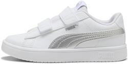 PUMA Puma, Rickie Classic tépőzáras sneaker, Fehér, Ezüstszín, 35 EU (394253-16-2.5)