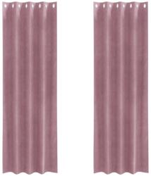 vidaXL Sötétítő függönyök 2 pcs Sötét rózsaszín 140 x 225 cm Bársony 4107240 (4107240)