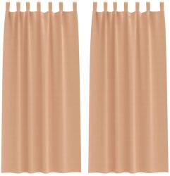 vidaXL Fekete Függöny Gyűrűkkel 2 pcs Világos Barna 260 x 140 cm 4107592 (4107592)