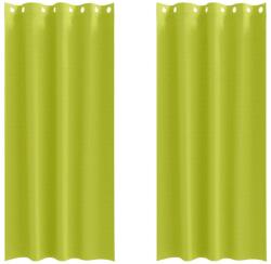 vidaXL Fekete Függöny Gyűrűkkel 2 pcs Zöld 260 x 140 cm Poliészter 4107392 (4107392)