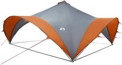 vidaXL Partysátor tetővel Szürke és narancs 600 x 600 x 400 cm 42028613 (42028613)