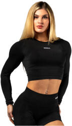 NEBBIA Seamless Long Sleeve Crop Top Power női felső M / fekete