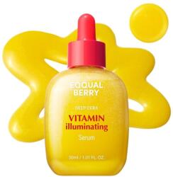 EQQUALBERRY Vitamin Illuminating Serum Világosító szérum C-vitaminnal és niacinamiddal, erősíti a bőrgátat, hidratál ceramidokkal és hialuronsavval, minden bőrtípusra alkalmas, 30 ml (3D404)