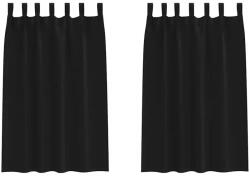 vidaXL Fekete Függöny Gyűrűkkel 2 pcs Fekete 175 x 140 cm Poliészter 4107539 (4107539)