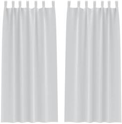 vidaXL Fekete Függöny Gyűrűkkel 2 pcs Halvány szürke 260 x 140 cm 4107572 (4107572)