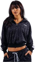 NEBBIA Half-Zip Leopard Sweatshirt Primal női pulóver S / fekete