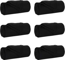vidaXL Takarók 6 pcs Fekete 270 x 240 cm Gyapjú (42017068)