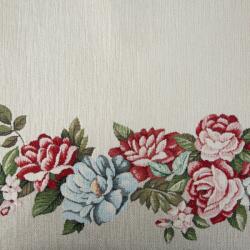  Gobelin futó 45x140cm, többszínű, rózsaszín virágok (454408)