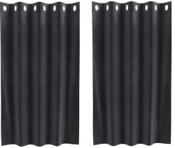 vidaXL Sötétítő függönyök 2 pcs Sötétszürke 140 x 140 cm Bársony 4107223 (4107223)