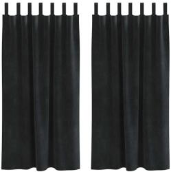 vidaXL Sötétítő függönyök 2 pcs Fekete 140 x 175 cm Bársony 4107174 (4107174)