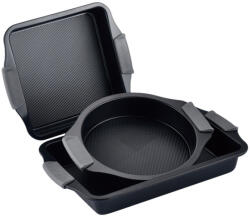 Swiss Haus Set 3 tavi de copt Swiss Haus SH-3BSB, Otel carbon, LFGB, Acoperire ceramica Sapphire, Cuptor pana la 230°C, Negru (SH-3BSB)