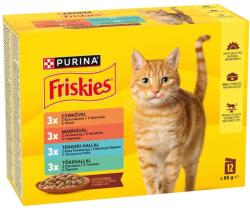 Friskies macskaeledel tasakok marha, csirke, tengeri hal, tőkehal szaftban 12 x 85 g