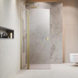 Radaway Perete de dus, cu o parte fixa si una mobila, auriu periat, Radaway Nes 6 Brushed Gold Walk-In KDD II 10031100-99-01R (10031100-99-01R)