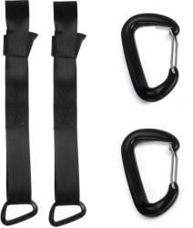 Neo-Sport Hinta és függőágy felfüggesztő hevederszett, Neo-Sport, fekete, 2 db, 150 cm, 2 karabinerrel, 100% poliészter, teherbírás: 150 kg (TE1020) (TE1020)
