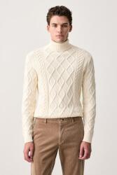U. S. Polo Assn U. S. Polo Assn. pulóver férfi pamut HERITAGE ARAN NEP KNIT ROLL NECK - bézs S
