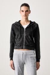 Juicy Couture cipzáras melegítőfelső kapucnival női pamuttal MADISON APPLIQUE - fekete S