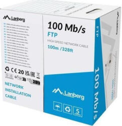 Lanberg Cablu LANBERG LCF5-11CC-0100-S, RJ45 RJ-45, 100M, Gri (LCF5-11CC-0100-S)