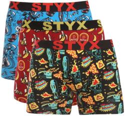 Styx 3PACK boxeri bărbați Styx long art elastic sportiv multicolori (3UN13988) L (186584)