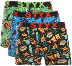 Styx 3PACK boxeri bărbați Styx long art elastic sportiv multicolori (3UN14878) S (186581)