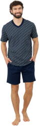 Italian Fashion pijama bărbați RUFIN mânecă scurtă, pantaloni scurți, imprimeu/bleumarin: 3XL (AAF-MPZ-RUFI-KKDG 3XL)