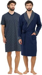 Italian Fashion Set elegant pentru el - cămașă și halat Italian Fashion BROKEN (35229)