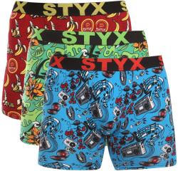 Styx 3PACK boxeri bărbați Styx long art elastic sportiv multicolori (3UN13978) XXL (186585)