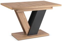 Klubfotel CLARK bővíthető étkezőasztal - artisan tölgy / fekete, 120-160 cm