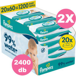 Pampers 99% Water Baby nedves törlőkendő - 2x20x60 db [2400 db]