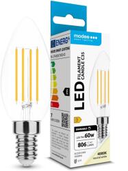 Modee LED Izzó Filament Gyertya C35 7W E14 360° 4000K (806 lumen) dimm. ERP
