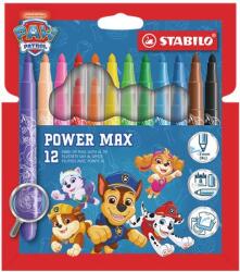 STABILO Filctoll készlet, vastag, 3 mm, STABILO Power Max , Mancs őrjárat, 12 különböző szín (980/12-05) - molnarpapir