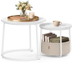 VASAGLE Set 2 piese Masute de cafea Lilea, Mat, 60x60x48 cm (LCT223W101)