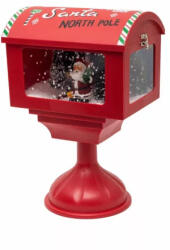 Somogyi Elektronic Zenélő, havazó karácsonyi postaláda LED világítással, piros, 41 cm (LFS410)