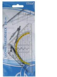 Spirit Spirit: Echer triunghiular transparent cu raportor pentru unghiuri drepte, 16 cm (405757)