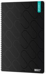 ICO ICO: Caiet spiralat Premium Black pentru studenți, format A4, 100 file, pătrățele (7500161001-576518)