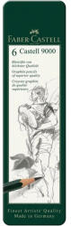 Faber-Castell Faber-Castell: Set de 6 creioane grafit Castell 9000 în cutie metalică (119063)